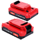 2Pack Compatible With Porter Cable 3.0Ah 20V Battery, Replacement For Porter-Cable 20-Volt Battery Pcc681L Pcck6118 Pcck647Lb Pcc685Lp Pcc682L Pcc680L 20Volt Max Cordless Tool Battery Packs