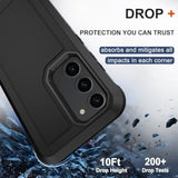 For Samsung Galaxy S23 Case With 2X Screen Protector, Dual Layer Bumper Cover With Belt Clip Holster & Kickstand, Full Body Heavy Duty Shockproof Phone Case For Galaxy S23 (Black)