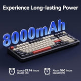 Wireless Bluetooth Mechanical Keyboard, Bt5.3/Type-C/2.4G Tri-Mode Hot Swappable Custom Gaming Keyboards, Gasket, Rgb, Numpad, Blue Computer Keyboard For Mac/Win/Office, 98 Keys(Click Sound)