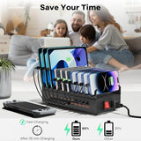USB~C Charger Block, 300W 22 Port (11 US? A & 11 US?~C) USB Charging Station for Multiple Devices, Desktop Wall Fast Charger with Storage Dividers,