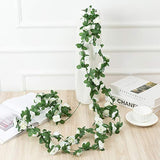 Fake Flowers - 4Pcs 32.8 Ft Artificial Rose Vine Flower Plants Hanging Rose Ivy For Home Hotel Office Wedding Party Garden Craft Art Décor (White)