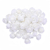 120Pcs Mini Foam Rose Heads,1.18" Mini Roses White Artificial Flowers,Mini Roses For Crafts Diy Wedding Party Valentine'S Day Festival Home Rose Wall Decoration (White)