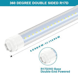 4 Pack 5FT LED Outdoor Tubes 36W 6000K Cool White R17D HO Base for Double Sided Signs