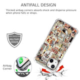 Case For Iphone 13 With Superhero Design,Cartoon Comic Pop Culture Art Collage,Clear Soft Tpu Bumper Case,6.1"(Hero,13)