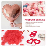 Valentines Balloons Kit I Love You Balloons For Anniversary 353Pcs Rose Gold Heart Balloon And Rose Petals Set Anniversary Proposal Mothers Day Wedding Romantic Decorations Special Night