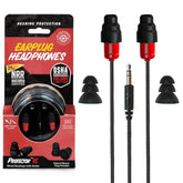Protector Vl Audio Earbuds, Osha Compliant Earplugs With Sound, Black & Red