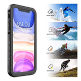 Waterproof Case For Iphone 11, Full Body Heavy Duty Protection Full Sealed Cover Shockproof Dustproof Built-In Clear Screen Protector Rugged Case For Iphone 11 6.1 Inch
