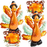 4pcs Giant Fall Thanksgiving Foil Balloons 3.25ft Turkey Pumpkin for Autumn Party Decor