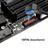 Motherboard 19/20Pin to Dual USB3.0 Cable Motherboard 19/20Pin Right Angle Female to Dual USB3.0 Female Panel Mount Cable with Two Panel Mount