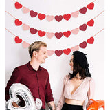 4 Pack Felt Heart Valentine’S Day Garland Banner Valentines Day Heart