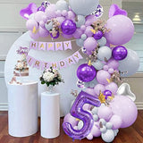 40" Purple Number 5 Balloon with Mini Crown 5th Birthday Party Decor