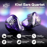 Kiwi Ears Quartet 2Dd+2Ba Hybrid In-Ear Monitor, Hifi Earphones With Hand-Crafted Resin Shell, Detachable Ofc Silver-Plated Iem Cable For Audiophile Musician Dj Studio Gaming (Purple, Quartet)