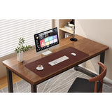 Large Faux Leather Desk Mat 31.5"X15.7" - Non-Slip Waterproof Mouse Pad With Heat-Resistant Surface For Office, Gaming & Home Use (Brown)