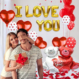 Valentines Day Balloons Decor 49 Pcs I Love You Balloons And Teddy Lov