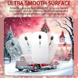 Merry Xmas Mouse Pad Red Truck House Square Mousepad With Non-Slip Rubber Base And Stitched Edge Mouse Mat For Wireless Computer Laptop Office Desk Accessories 9.5X8 Inches