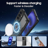 For Samsung Galaxy S25 Case, Translucent Matte Back Compatible With Magsafe Magnetic Slim Shockproof Protective Case With Lanyard Strap Phone Cover For Samsung S25 6.2-Inch, Black