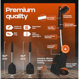 Silicone Spatula Set - Turner Spatulas Silicone Heat Resistant 600°F - Slotted & Solid Silicone Spatulas For Cooking Fish, Eggs, Pancakes Flipper – Silicone Cooking Utensils Set – Black