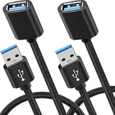 2 Pack Usb 3.0 Braided Extension Cable Type A Male To Female Extender Cord Dur