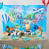 Bon Voyage Party Backdrop – 73x43in Travel & Adventure Photo Banner