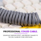 Mix 1.8M Coiled Type-C To Usb A Tpu Mechanical Keyboard Space Cable With Detac