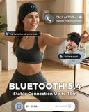 Sleep Headphones for Side Sleepers, Washable Bluetooth Headband with Ultra-Thin Speakers for Reduced Pressure, Yoga, Travel (Black Ink)