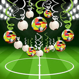30CT Soccer Hanging Swirl for Soccer Party Supplies Theme Birthday Party Decorations