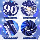 Blue 90Th Birthday Decorations For Men Women, Navy Blue Silver Happy 90Th Birthday Yard Banner, Blue 90Th Birthday Balloons For 90Th Birthday Anniversary Party Decorations Supplies