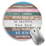 Inspirational Quote Work Mouse Pad, Positive Desk Small Round Mouse Pads, Mini Travel Mousepad For Wireless Computer Laptop, Office Desk Accessories, 8.6 X 8.6 Inch