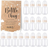 Bottle Chug Baby Shower Game 20 Pcs Baby Bottles Shower Favor With 1 Kraft Theme Sign For Gender Reveal Party Supplies Gifts(Beige)