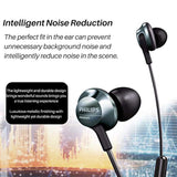 PHILIPS Pro Wired Earbuds, in Ear Headphones with Mic Powerful Bass, Hi-Res Au