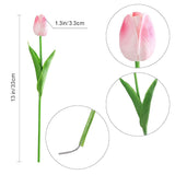 30Pcs Latex Tulips Real Touch Pink Artificial Flowers Fake Tulips Arrangement Bouquet For Home Office Wedding Decor (Pink)