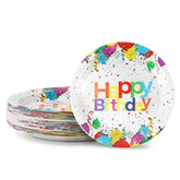 Happy Birthday Party Plates,Colorful Birthday Party Disposable Plates,9Inch-50Pcs,For Decorations