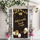 Welcome Back Door Banner Decoration, Homecoing Returning Party Large Door Cover Decor, Back Home, Retirement Party Photo Booth Backdrop Background Supplies