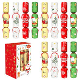 12-Pack Non-Snap Christmas Crackers with Hat, Joke, and Gift Inside