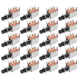 Push Button Switch, Dpdt 6 Pin 1 Position Self-Locking Black 20Pcs