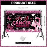 Breast Cancer Awareness Decorations, 71 x 43 in Breast Cancer Backdrop