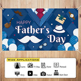 Happy Father's Day Banner, Dark Blue Suit Theme Backdrop Banner 78 x 43 Inch Large Size Father Background Wall Decoration Father's Day Party Decoration Supplies