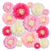 16 Pieces Paper Flower Tissue Paper Chrysanth Flowers Diy Crafting For Wedding Backdrop Nursery Wall Decoration -Multicolor Paper Flower