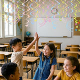 48pcs Pastel Hanging Swirl Streamers for Birthday & Party Décor