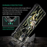 Compatible With Iphone 14 Case,All-Round Protection Shockproof Anti-Scratches Tpu Cover,Cases For Man Woman-Camo American Flag Bass Fish