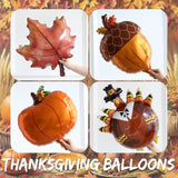 138 Pcs Fall Thanksgiving Balloon Arch Burnt Orange Burgundy Brown Gold Maple Leaf Decor