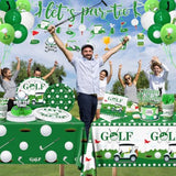 Golf Party Decorations, All-In-1 Golf Birthday Decorations With Balloons Let'S Par-Tee Plates Napkins Cake Toppers Honeycombs Tablecloths And Banner For Sports Themed Birthday Baby Shower, Serve 24
