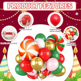 60pcs Christmas Balloons Set Red Green Pink Gold Foil & Latex Party Decor