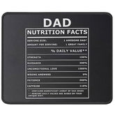 Dad Nutritional Facts Mouse Pad - Funny Gag Dad Gifts - Birthday, For Men, Dad, New Daddy, Papa, Father From Wife, Son, Daughter - 9.5 X 7.8 Inches Mouse Mat
