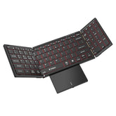Wireless 2.4G Bluetooth Folding Keyboard With Trackpad, Rgb Backlight, Silent Rechargeable, Full Size Travel Portable Keyboard For Laptop, Tablet Phone
