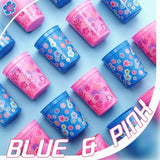 24 Pcs Cartoon Party Decoration Cups 16Oz Reusable Plastic Cups Cartoon Themed Birthday Party Favor Tumblers Bulk For Smoothie Juice Ice Coffee, Blue, Pink