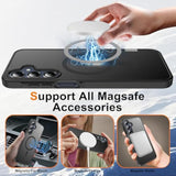 For Samsung Galaxy A16 5G Phone Case, With 2-Pack Tempered Glass Screen Protector And Camera Lens Protector, Translucent Back Shockproof Phone Cover For Samsung Galaxy A16 5G (Black)