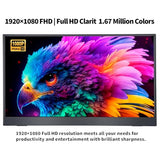 18.5 Inch Large Portable Monitor For Laptop, 120Hz 1080P Fhd Ips Portable Travel Second Screen Display For/Phone/Xbox Ps4/5, 100% Srgb, Dual Speakers, Vesa & Storage Bag