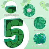 16 Inch Turtle Number 5 Pinata, Turtle Birthday Decorations, Turtle Theme Pinata With 16 Inch Stick Blindfold Confetti For Boy Girl Kids 5Th Birthday Party Supplies(5Th)