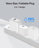20W Dual Port Fast Wall Charger with 6.6FT USB C to Lightning Cable